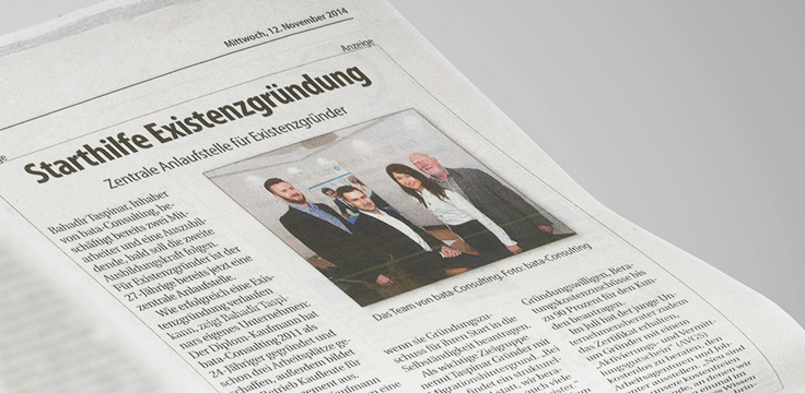 bata-Consulting in der Presse (WAZ Artikel) - Starthilfe Existenzgründung